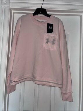 UNDER ARMOUR BABY PINK WOMAENS SWEATSHIRT SZ XL NWT